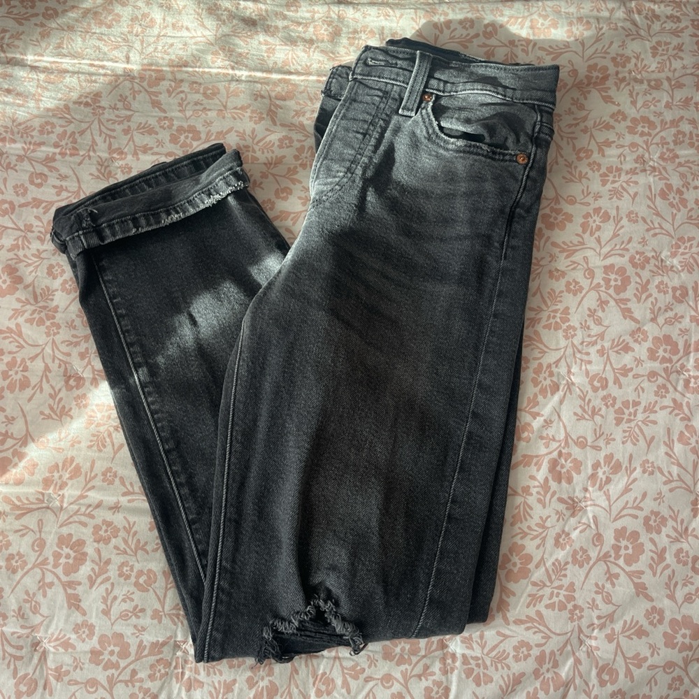 Levi's Black Denim Straight Jeans